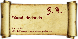 Zámbó Medárda névjegykártya